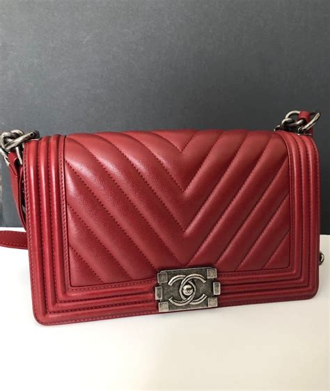 chanel boy chevron red|chanel boyfriend bag.